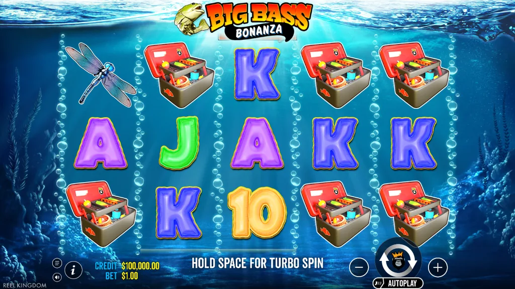 Big Bass Bonanza Basisspiel mit Unterwasser-Walzen