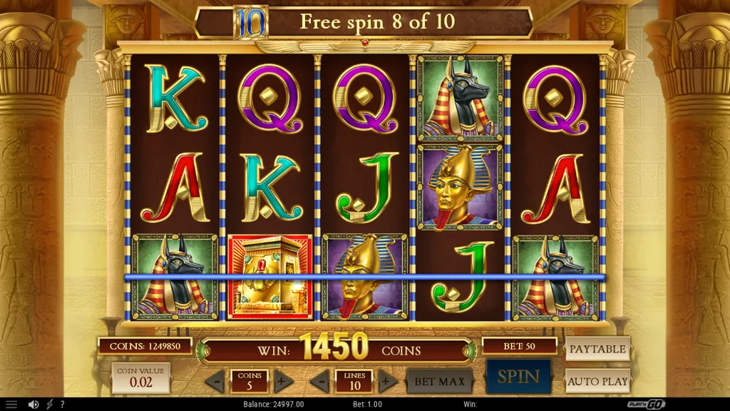 Book of Dead Freispiele: laufende Bonusrunde mit ausgedehntem Symbol und 1.450 Coins Gewinn
