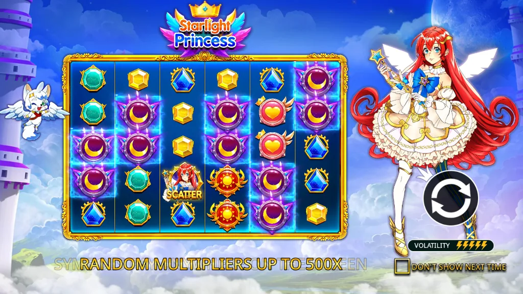 Starlight Princess Basisspiel mit 6x5-Anime-Raster